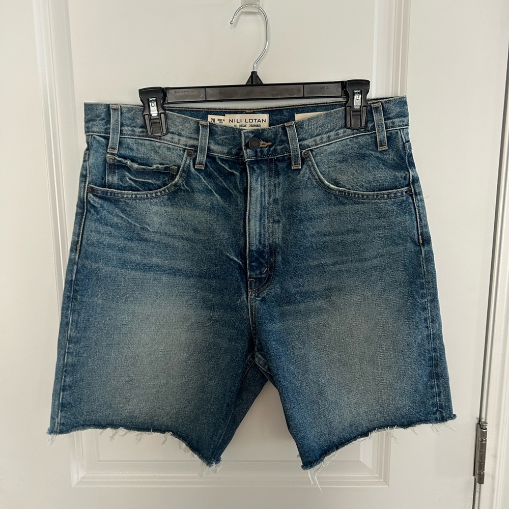 Nilli Lotan Russel Denim Raw-Edge Shorts - Picture 2 of 5